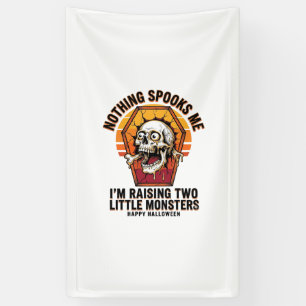 Funny Halloween Mom Shirt for Parents of Two Wild Banner
