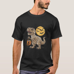 Funny Halloween Mummy Dinosaur T rex Pumpkin Hallo T-Shirt