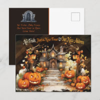 Funny Halloween New Address Moving Announcement