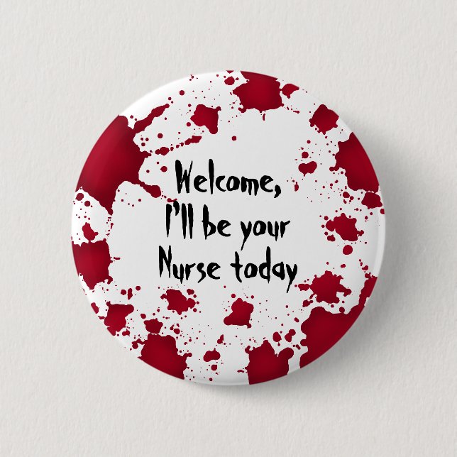 Funny Halloween Nurse 2 Inch Round Button (Front)