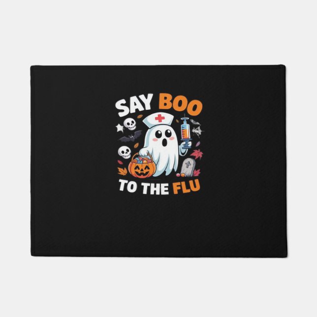 Funny Halloween Nurse Ghost T-Shirt – “Say Boo to  Doormat (Front)