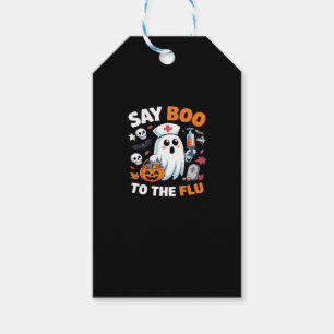 Funny Halloween Nurse Ghost T-Shirt � �Say Boo to  Gift Tags