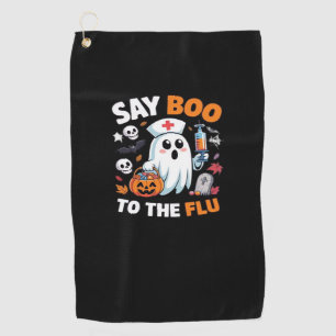 Funny Halloween Nurse Ghost T-Shirt – “Say Boo to  Golf Towel