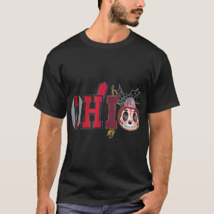 Funny Halloween Ohio State Skull Pumpkin  T-Shirt
