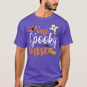 Funny Halloween One Spooky Nurse Pumpkin Ghost Nur T-Shirt