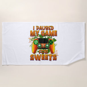 Funny Halloween Outfit for Gamer - Cool Halloween Beach Towel