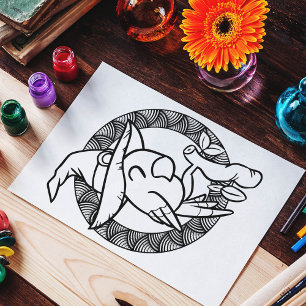 Funny Halloween Parrot Colouring Page Poster