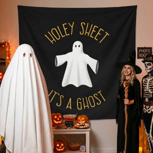 Funny Halloween Party Decor - Holey Sheet Ghost Tapestry