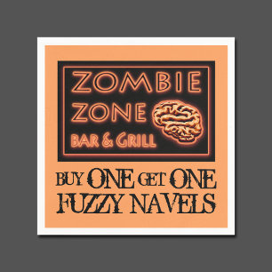 Funny Halloween Party Drink Fuzzy Navel Napkin