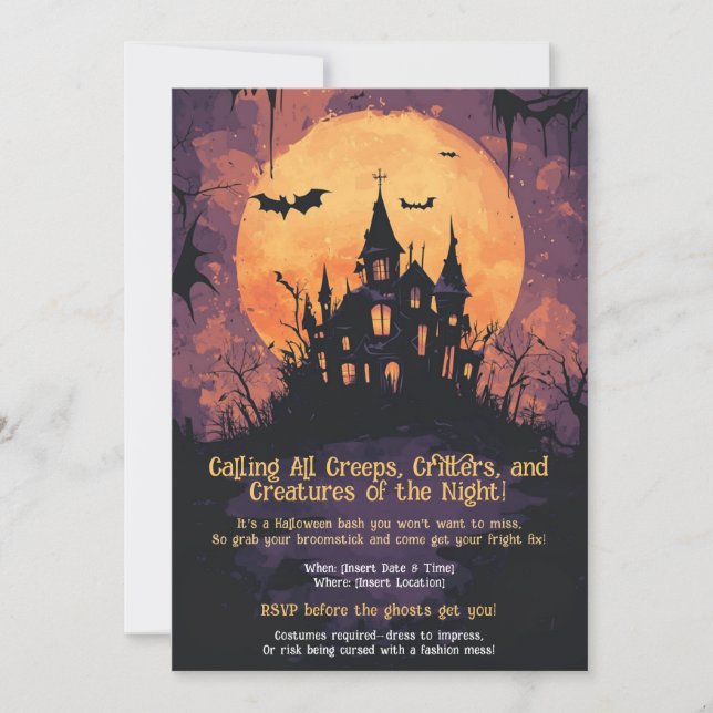 FUNNY Halloween Party Invitation (Front)