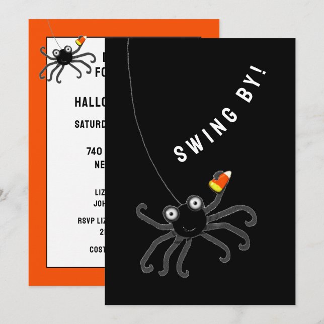 Funny Halloween Party Invitations (Front/Back)