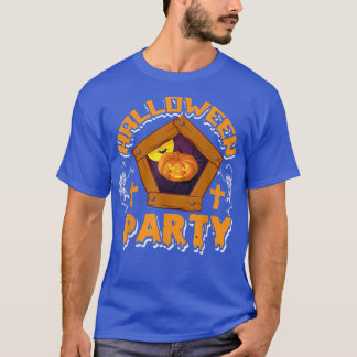 Funny Halloween Party Skeletons Pumpkin Frame Cost T-Shirt
