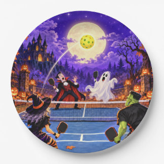 Funny Halloween Pickleball Card - The Floating Lob Paper Plate