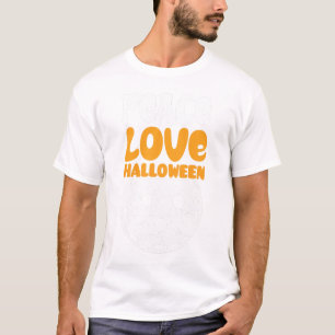 Funny Halloween Pickleball Costume Peace Love Hall T-Shirt
