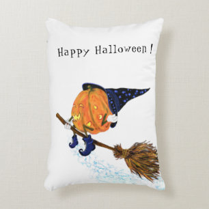 Funny Halloween Pillow Witch Pumpkin Flying