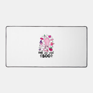 Funny Halloween Pink Cat Ghost Juggling Octopus Fa Desk Mat