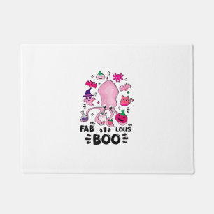 Funny Halloween Pink Cat Ghost Juggling Octopus Fa Doormat