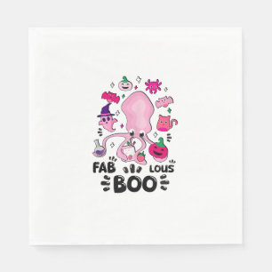 Funny Halloween Pink Cat Ghost Juggling Octopus Fa Napkin