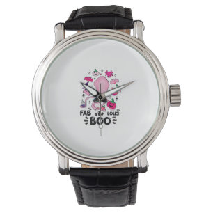 Funny Halloween Pink Cat Ghost Juggling Octopus Fa Watch