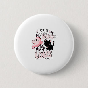 Funny Halloween Pink Ghost Spooktacular Cat Fab BO 2 Inch Round Button
