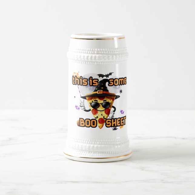 Funny Halloween Pizza Mug with a Playful Phrase (Center)