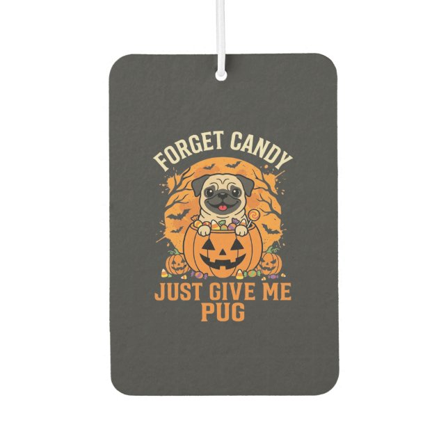 Funny Halloween Pug Candy Design_1 Air Freshener (Front)
