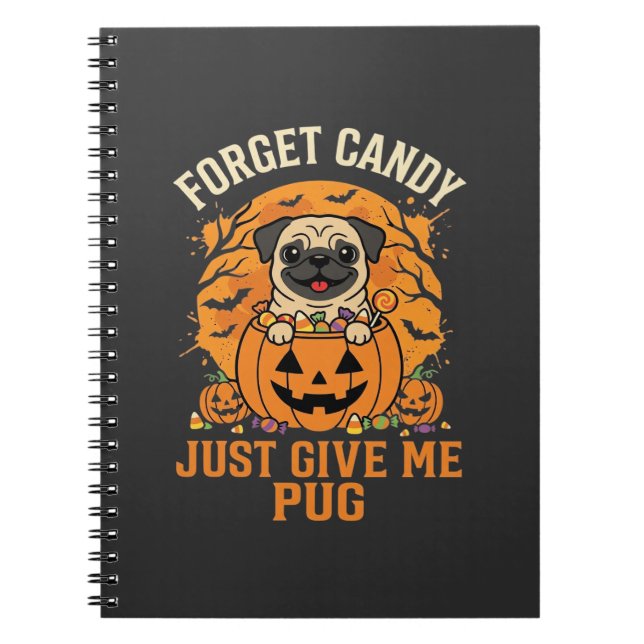 Funny Halloween Pug Candy Design_1 Notebook (Front)