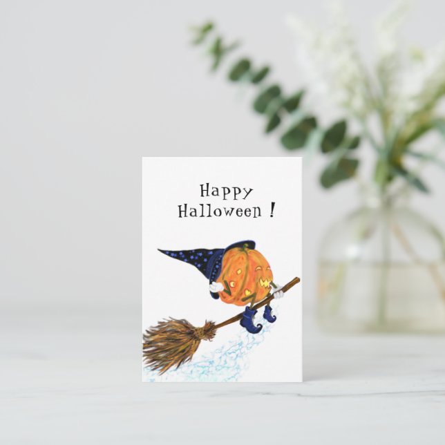 Funny Halloween Pumpkin Cards (Standing Front)