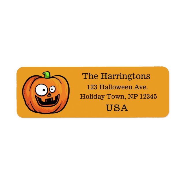 Funny Halloween Pumpkin custom labels (Front)