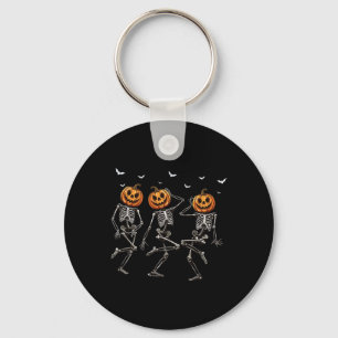 Funny Halloween Pumpkin Dancing Skeleton Costume W Keychain