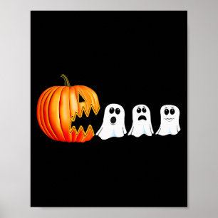 Funny Halloween Pumpkin Ghosts Jack O Lantern  Poster