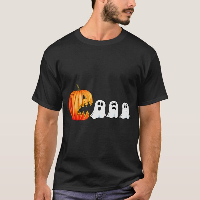 Funny Halloween Pumpkin Ghosts Jack O Lantern  T-Shirt (Front)
