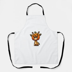 Funny Halloween Pumpkin Giraffe Autumn Helmet Hat Apron