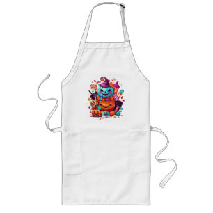 funny halloween pumpkin long apron