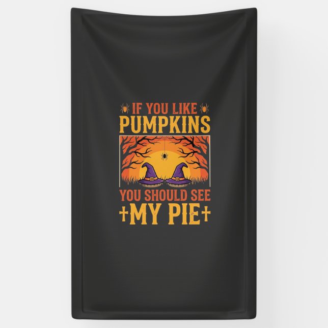 Funny Halloween Pumpkin Pie Witch Design_1 Banner (Vertical)