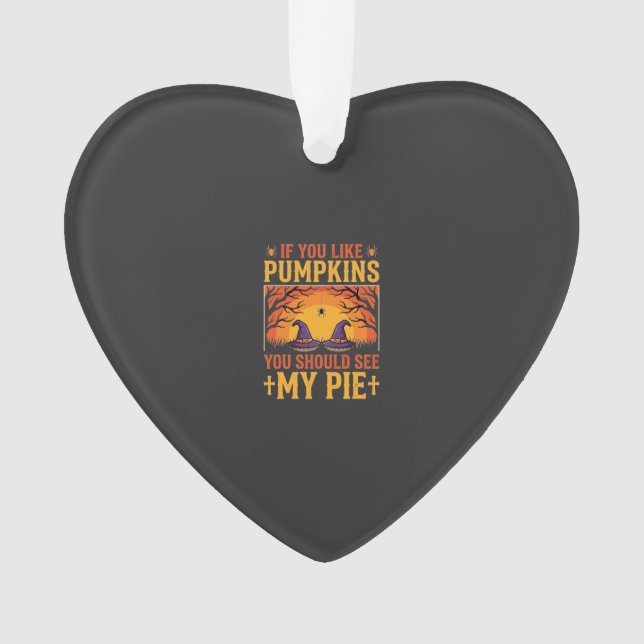 Funny Halloween Pumpkin Pie Witch Design_1 Ornament (Front)