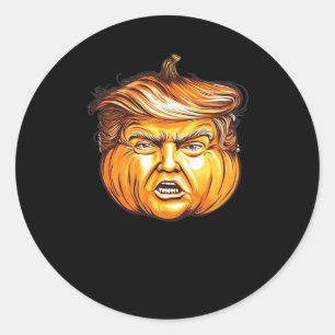 Funny Halloween Pumpkin Political Parody Donald Tr Classic Round Sticker
