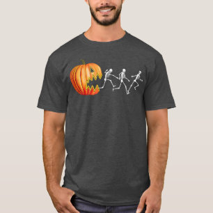 Funny Halloween Pumpkin Skeletons Jack O Lantern  T-Shirt