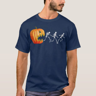Funny Halloween Pumpkin Skeletons Jack O Lantern T T-Shirt
