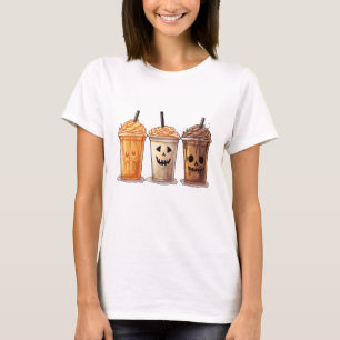 Funny Halloween Pumpkin Spice Latte Coffee Fall Wo T-Shirt