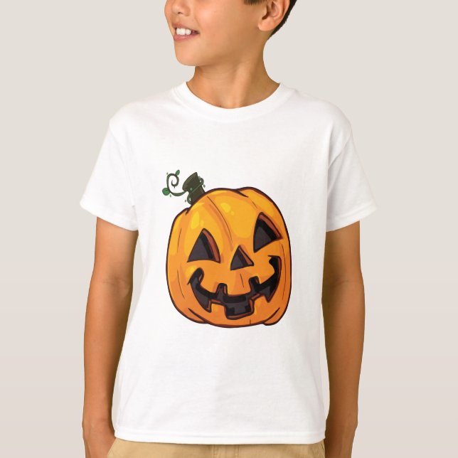 Funny Halloween Pumpkin  T-Shirt (Front)