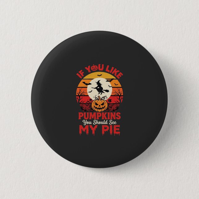 Funny Halloween Pumpkins Pie Design_1 2 Inch Round Button (Front)