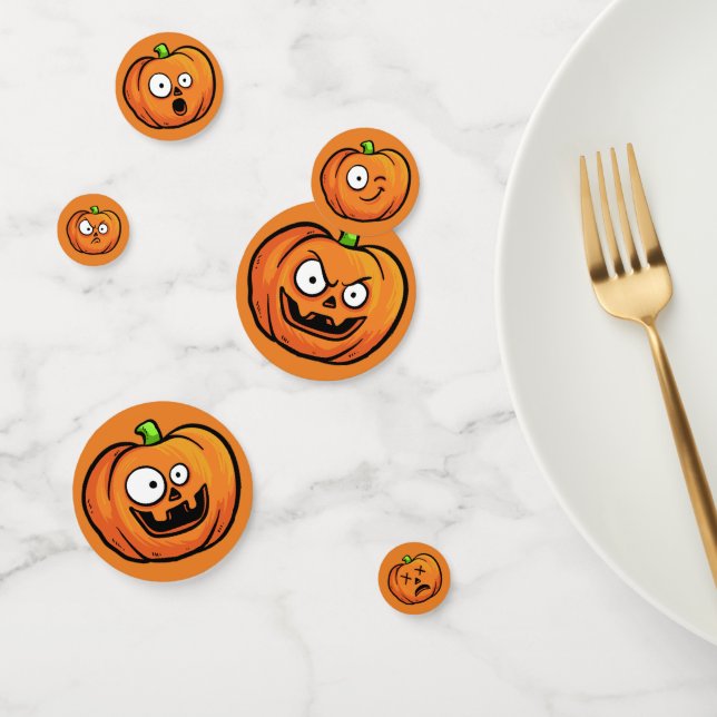 Funny Halloween Pumpkins table confetti (Group)