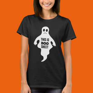Funny Halloween Pun Ghost This Is Boo Sheet T-Shirt