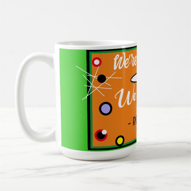 Funny Halloween Quirky Orange Family Name Coffee Mug (Left)