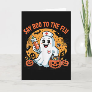 Funny Halloween Quote Say Boo To The Flu Cool Vacc Card