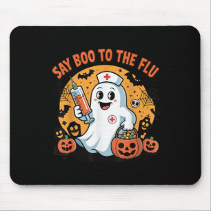 Funny Halloween Quote Say Boo To The Flu Cool Vacc Mouse Pad