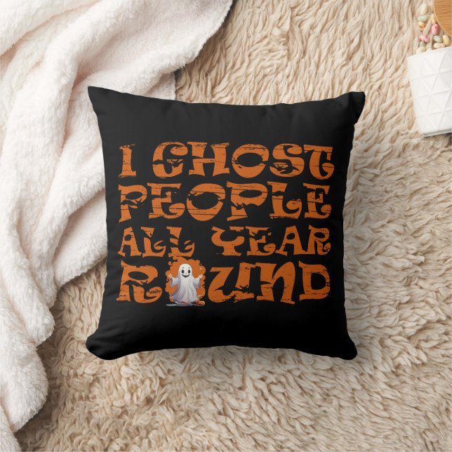 Funny Halloween quote Throw Pillow (Blanket)