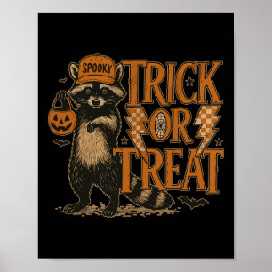 Funny Halloween Raccoon Costume Meme Trick Or Fera Poster