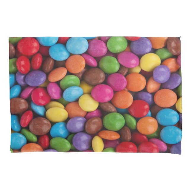 funny halloween rainbow colours chocolate candy pillowcase (Front-Left)